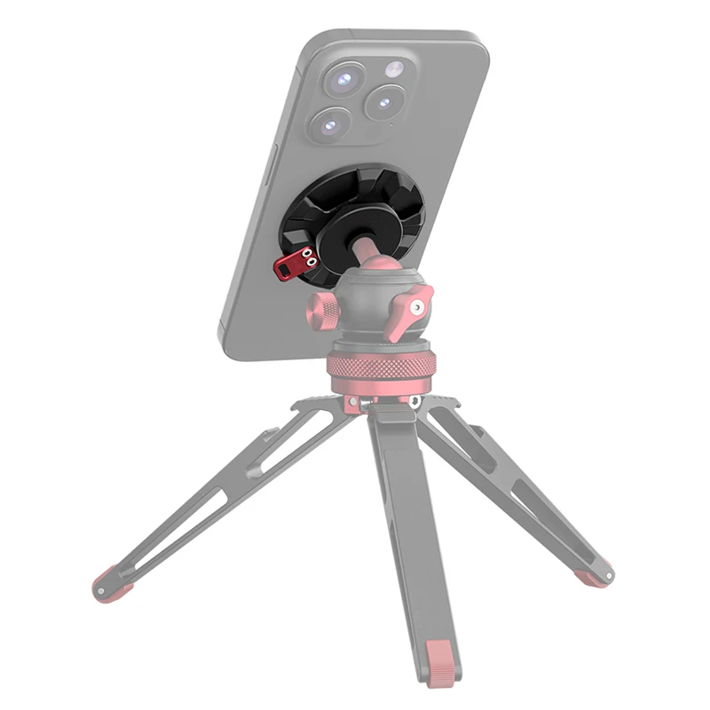 Magnetischer Handyhalter für Magsafe-Stativ mit 1/4 Arri-Positionierungslöchern für iPhone 16, 15, 14, 13, 12, Vlog-Desktop-Telefonhalterung – Detail 12