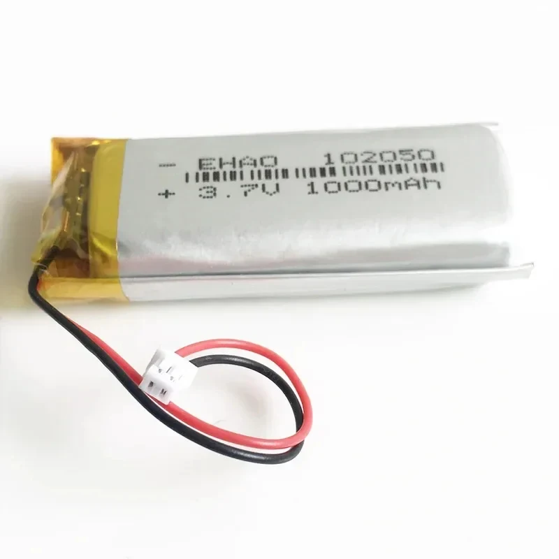 5 PCS 3.7V 1000mAh Lithium Polymer Lipo Rechargeable Battery 102050   JST 1.25mm 2pin Plug For KTV Household Wired Microphone