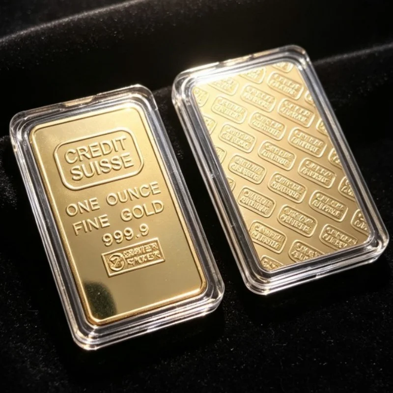 Fine Gold Gold Plated Bullion Bar with Different Serial Funny Swiss Bank Gold Bullion Bar Replica Modern Commemorative Coin Gift