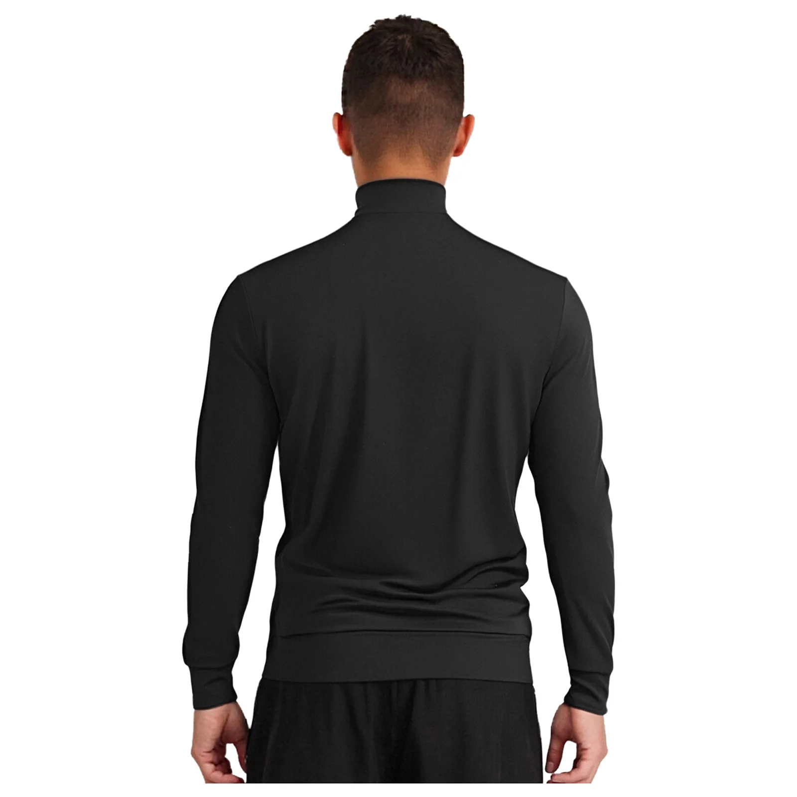 남성용 라디언트 피겨 스케이팅 재킷 우아한 메탈릭 스트라이프와 라인스톤 발레 라틴 댄스 의상 아이스 퍼포먼스용