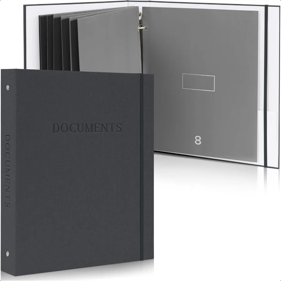 

Aesthetic Document Organizer Sturdy Linen 3Ring Binder Safely Stores All Your Important Documents and Files in One Place Easy t