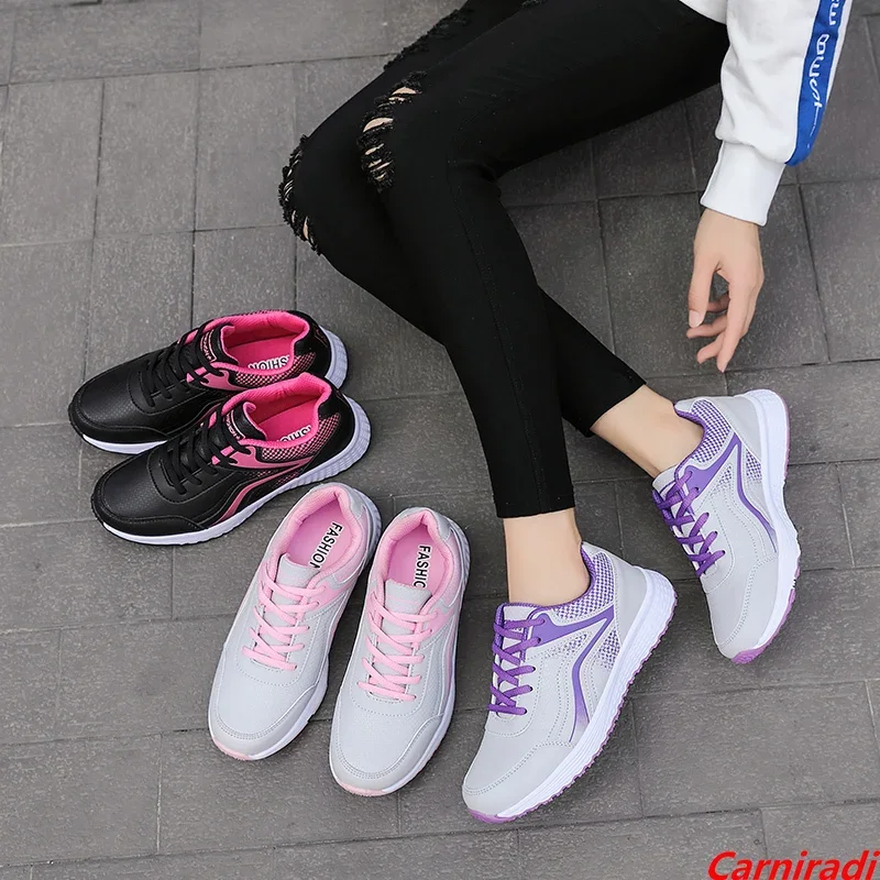 Fashion Spring Waterproof Athletics Running Shoes Women Outdoor Baskets Soft Casual Sneakers Ladies Non-slip Flats Walking Shoes