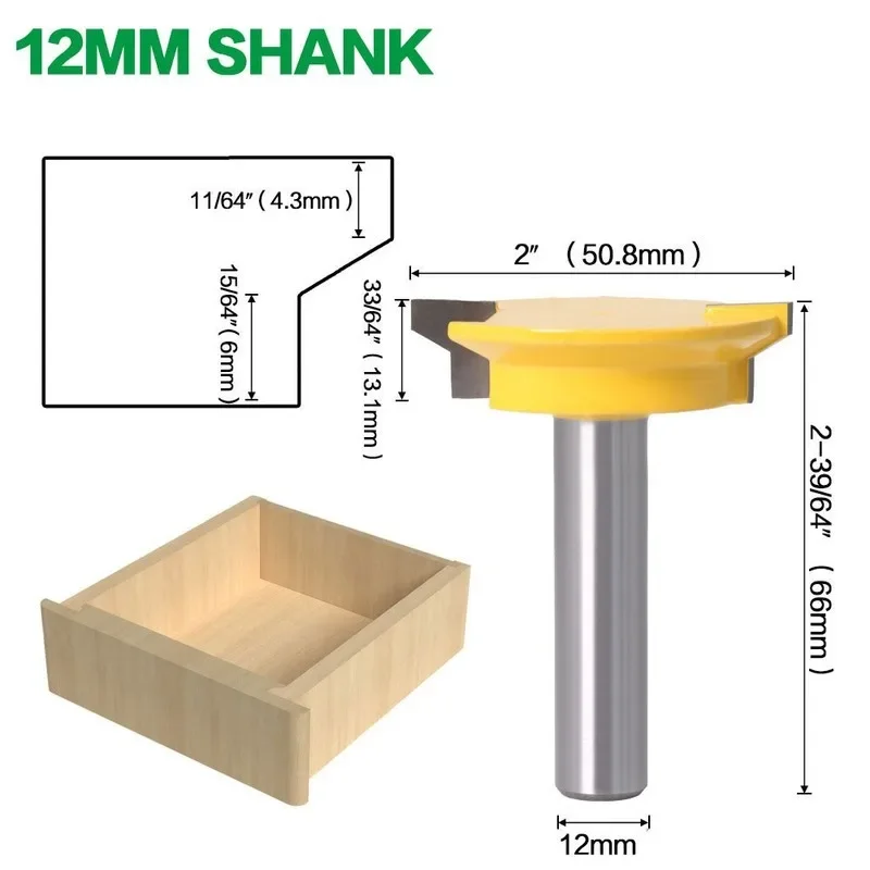 Drawer Front Joint Router Bit - Reversible - 1/2