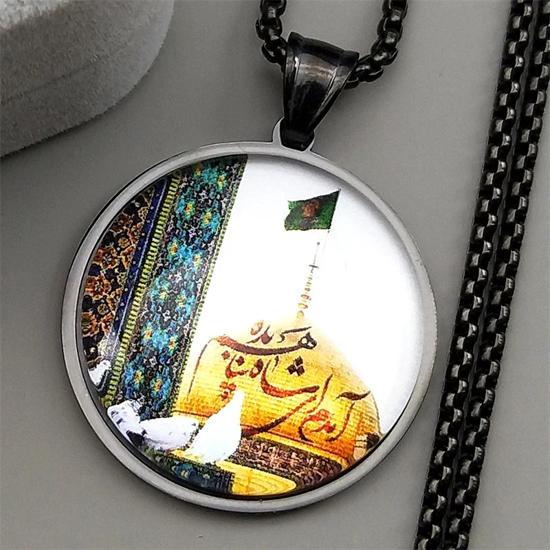 قلادة قلادة على شكل حمامة السلام من الزجاج الإسلامي للنساء والرجال من الفولاذ المقاوم للصدأ باللون الذهبي تميمة عربية إسلامية هدية مجوهرات #5