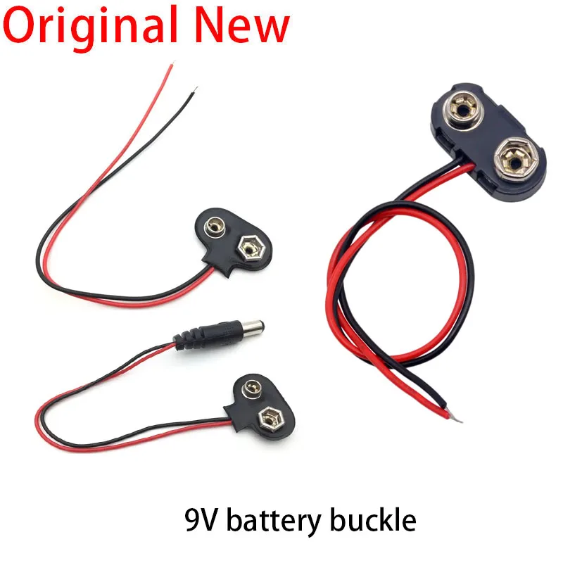 10pcs 6F22 9V Battery Adapter Snap Connector clip Lead Wires holder DC 5.5*2.1 jack Clip Power cable For Arduino BATTERI PLUG