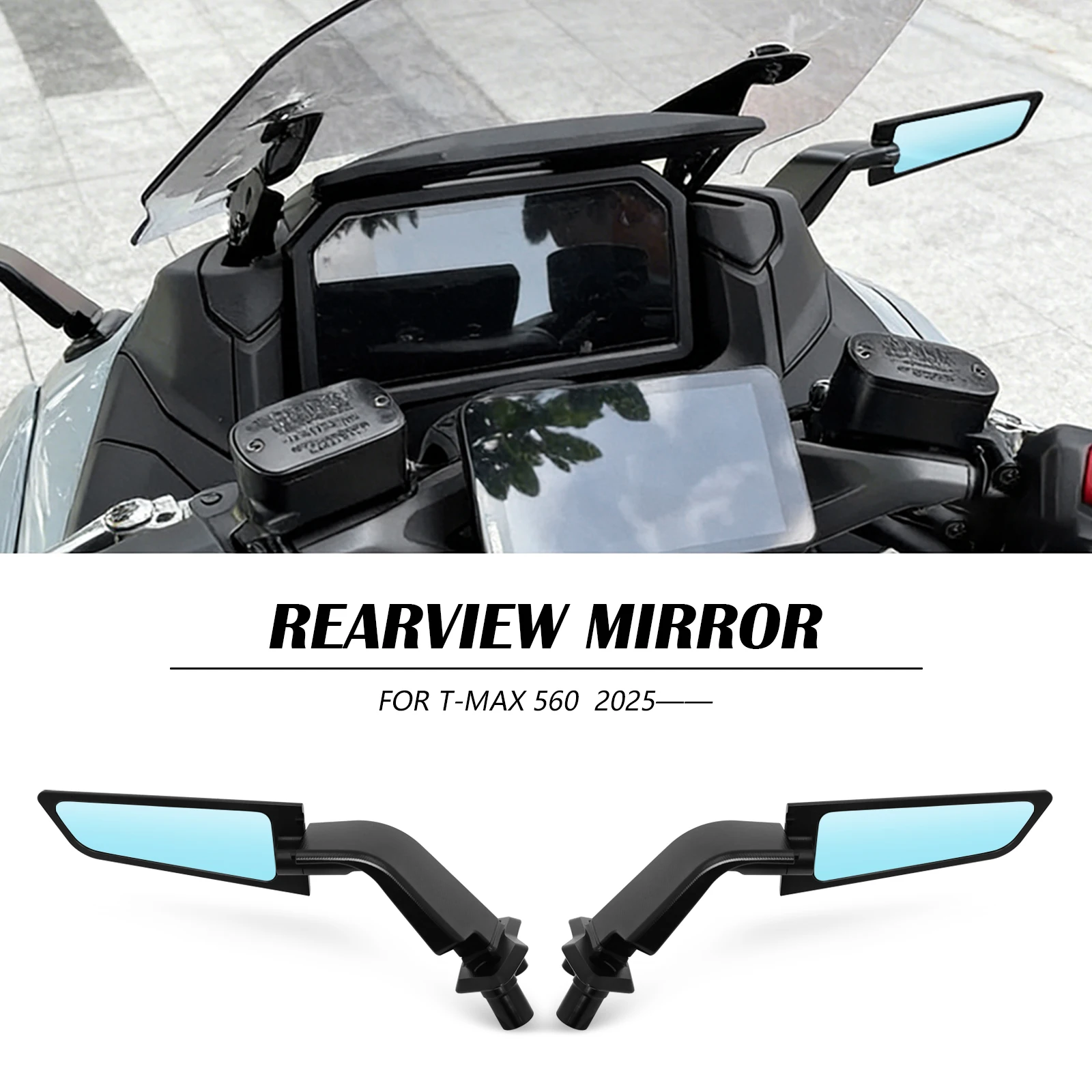 

For Yamaha T-MAX 560 2025 TMAX 560 Tech Max Winglet Mirror Aerodynamic Stealth Side Mirror Motorcycles Accessories T-MAX560
