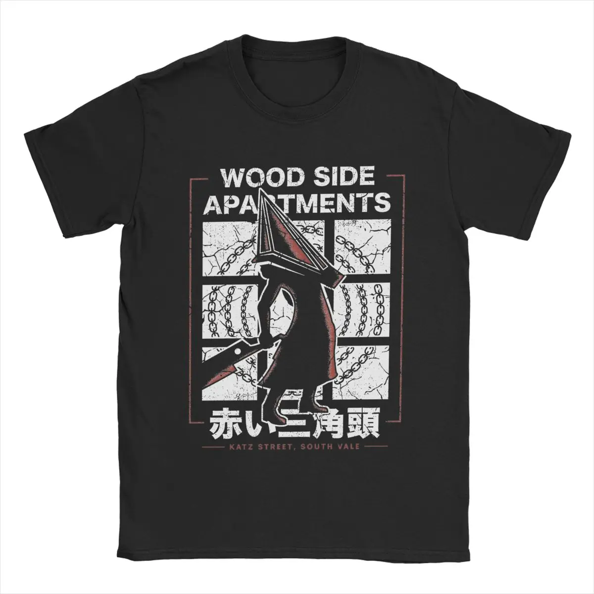 Amazing Silent Hill Wood Side Apartments Monster T-Shirt Men Round Neck Cotton T Shirt Short Sleeve Tees Gift Idea Tops