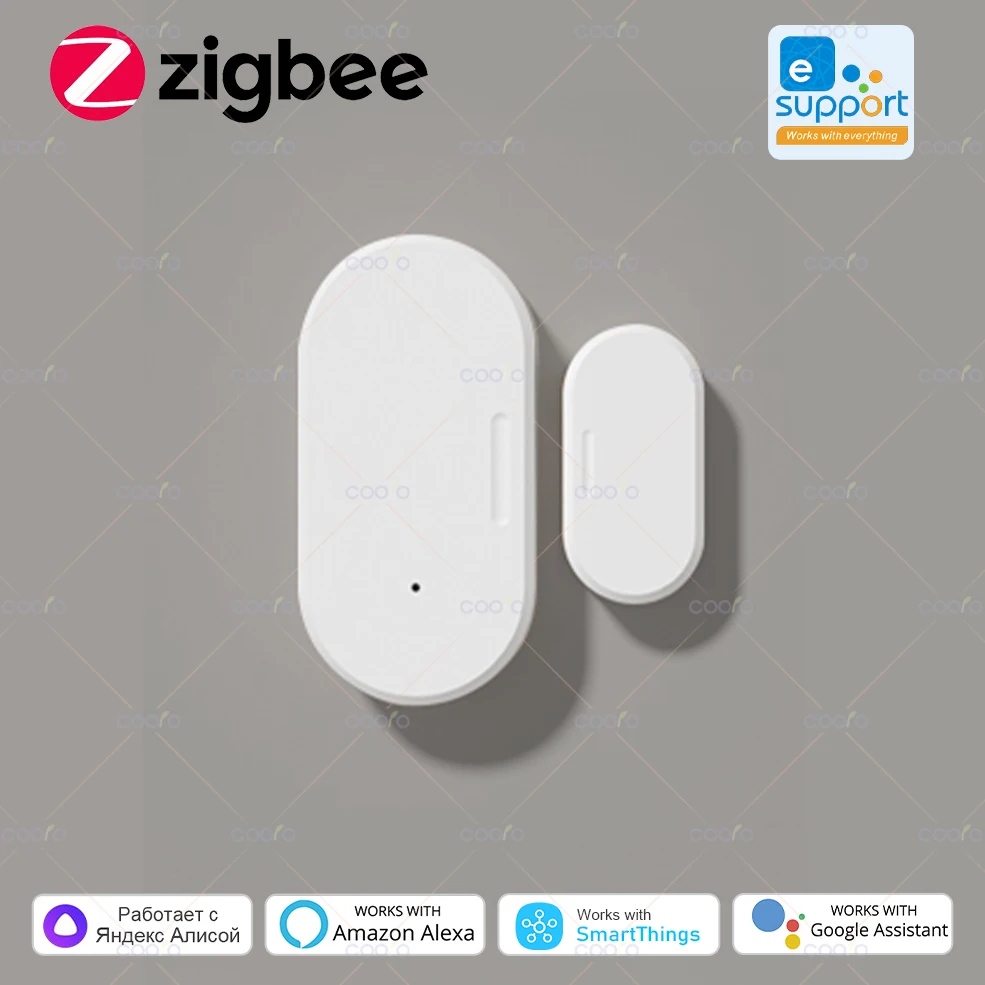 Zigbee Smart Tür-Fenster-Kontaktsensor, kabellose Detektoren zum Öffnen/Schließen, funktioniert mit Alexa Google Home Zigbee2MQTT Home Assistant