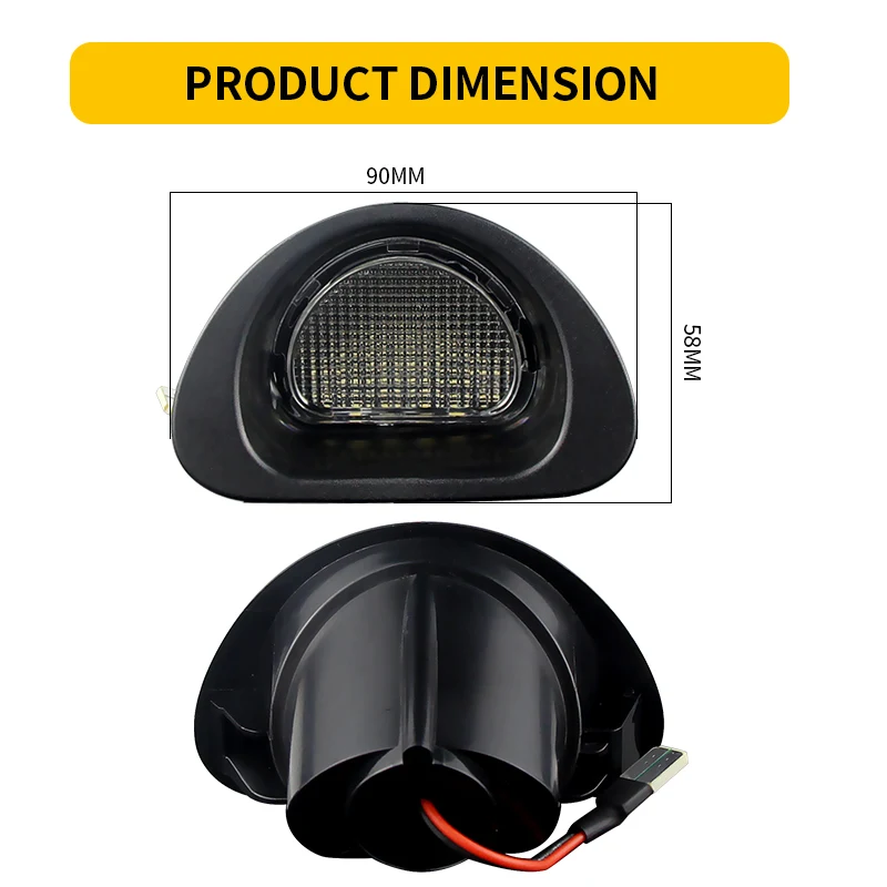 2PCS LED License Number Plate Light Lamp Signal Light for Citroen C1 2005-2013 Peugeot 107 2005-2014 OEM#:6340E2 Car Accessories