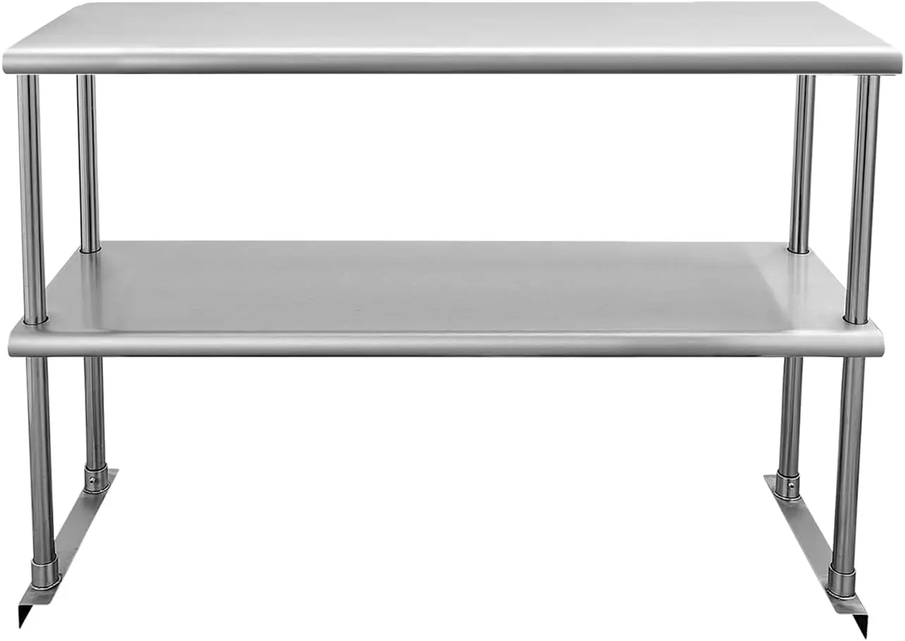 

Регулируемая двойная полка из нержавеющей стали 12 x 30 дюймов для коммерческих столиков для подготовки продуктов, кухонь, баров, хозяйственных помещений и гаражей