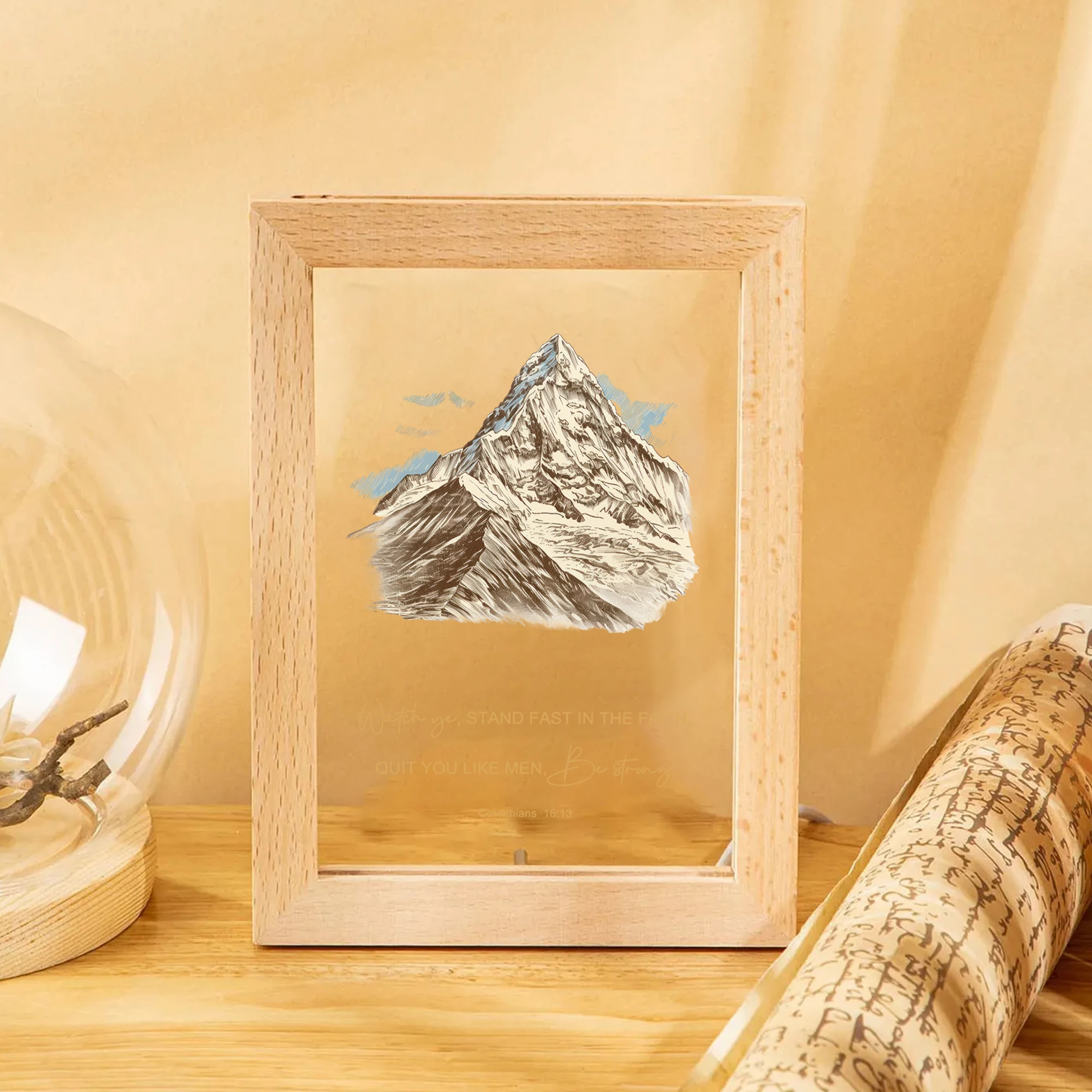 Gepersonaliseerde Bijbelverzen LED Nachtzicht Fotolijst Aangepaste Gift Familie Woonkamer Slaapkamer Eetkamer Woondecoratie