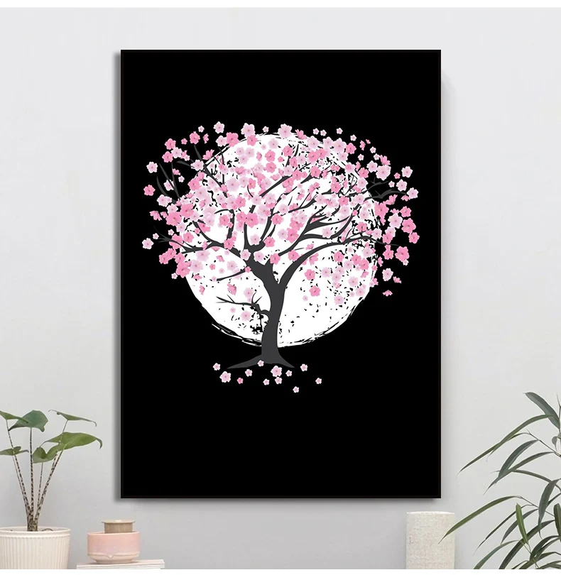 Cherry Blossom Beautiful Scenery Throughout The Four Seasons Canvas Printing for Home Room All Decoration Frameless Painting