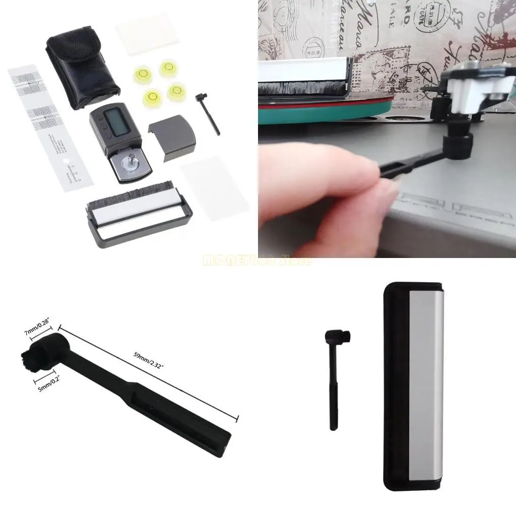 

F62C Digital Turntable Force Scale Meter Gauge LCD Backlight High Precise Tracking Guage Alignment Protractor Azimuth