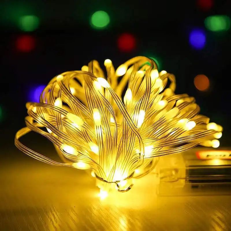 Christmas Lights Led Decoration Fairy New Year\'s Decor for Room Garlands String Curtain Waterfalls Strip Bedrooms 2024 Novelties