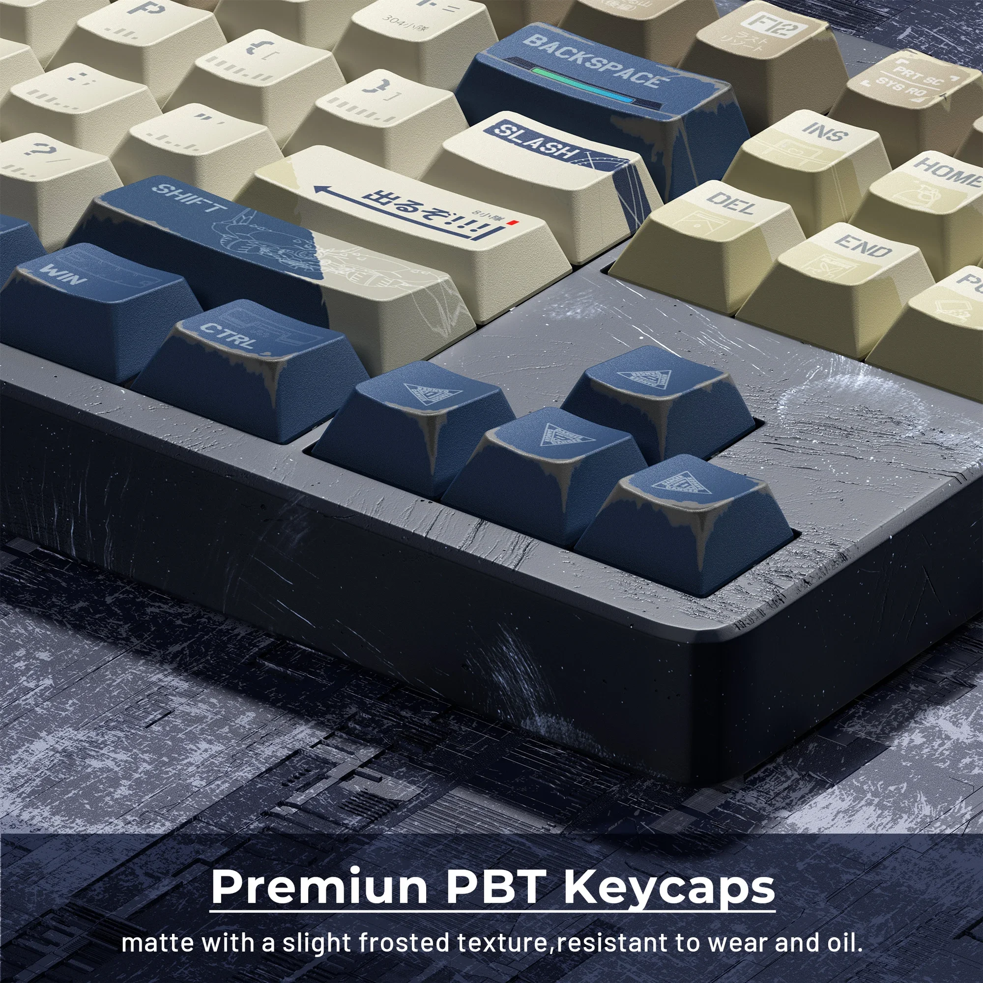 

Mecha keycaps Original height Five-sided sublimation PBT keycaps Thickened theme Customized wooting