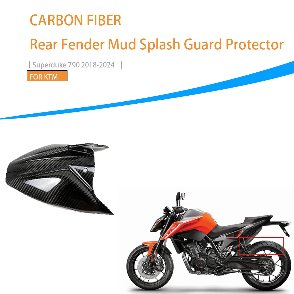 

New Motorcycle Mudguard For KTM Superduke 790 2018-2024 Carbon Fiber Rear Wheel Fender Cover Splash Guard Protector Accessories