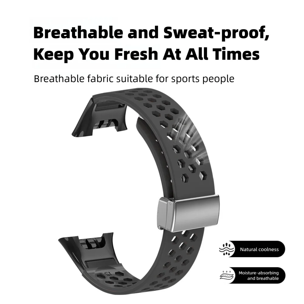 Breathable Strap + Magnetic Buckle For Xiaomi Mi Band 7 Pro Bracelet Air Holes Quick Release Sport Watch Band for Xiaomi Mi Band