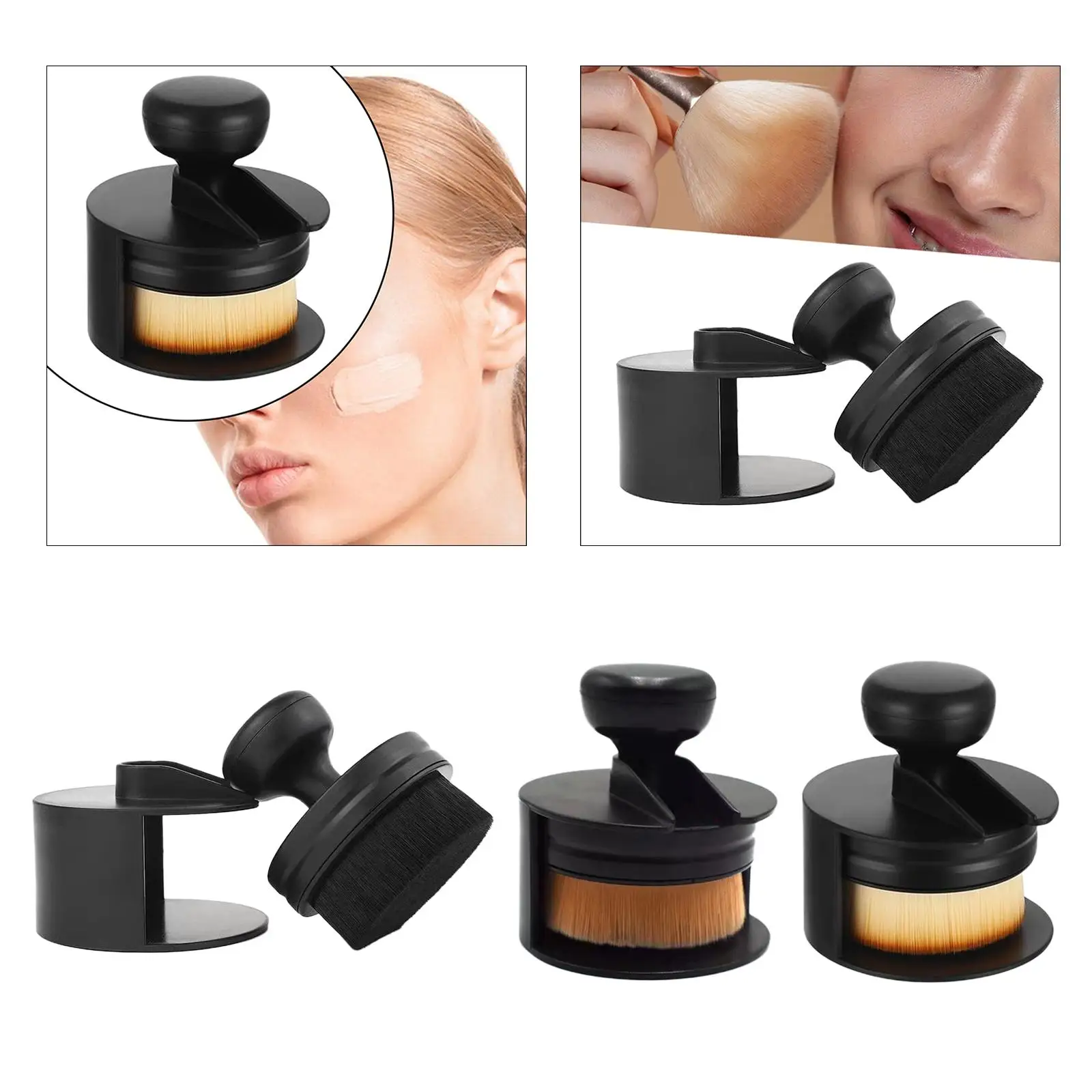 Foundation Brush Draagbare professionele gezichtsmake-upborstel Ronde Kabuki-borstel