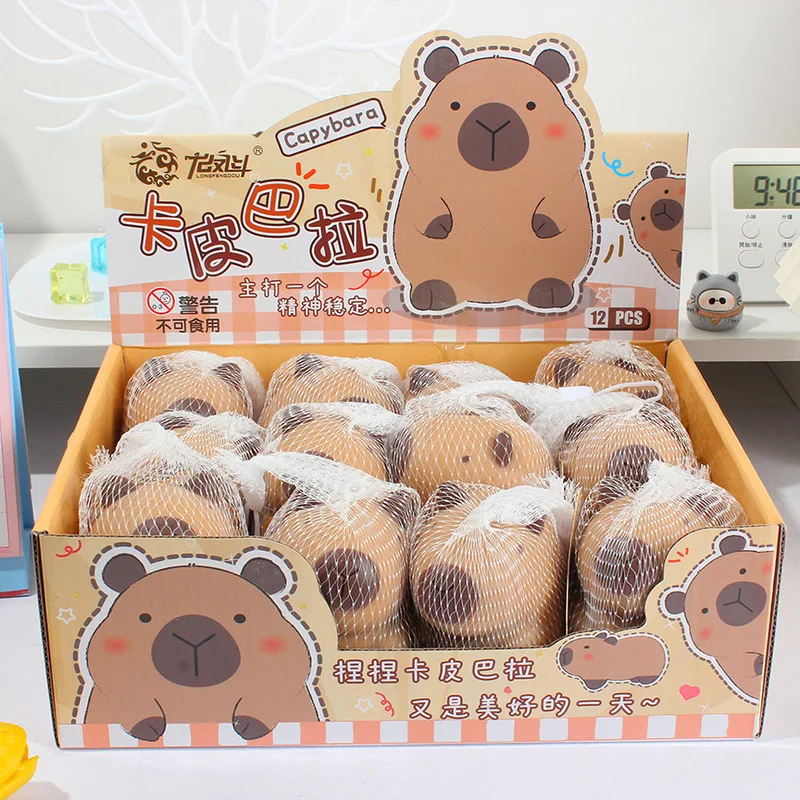 

12pcs Kawaii Cartoon Capybara Decompression Stationery Slow Rebound Decompression Character Student Gift Wholesale