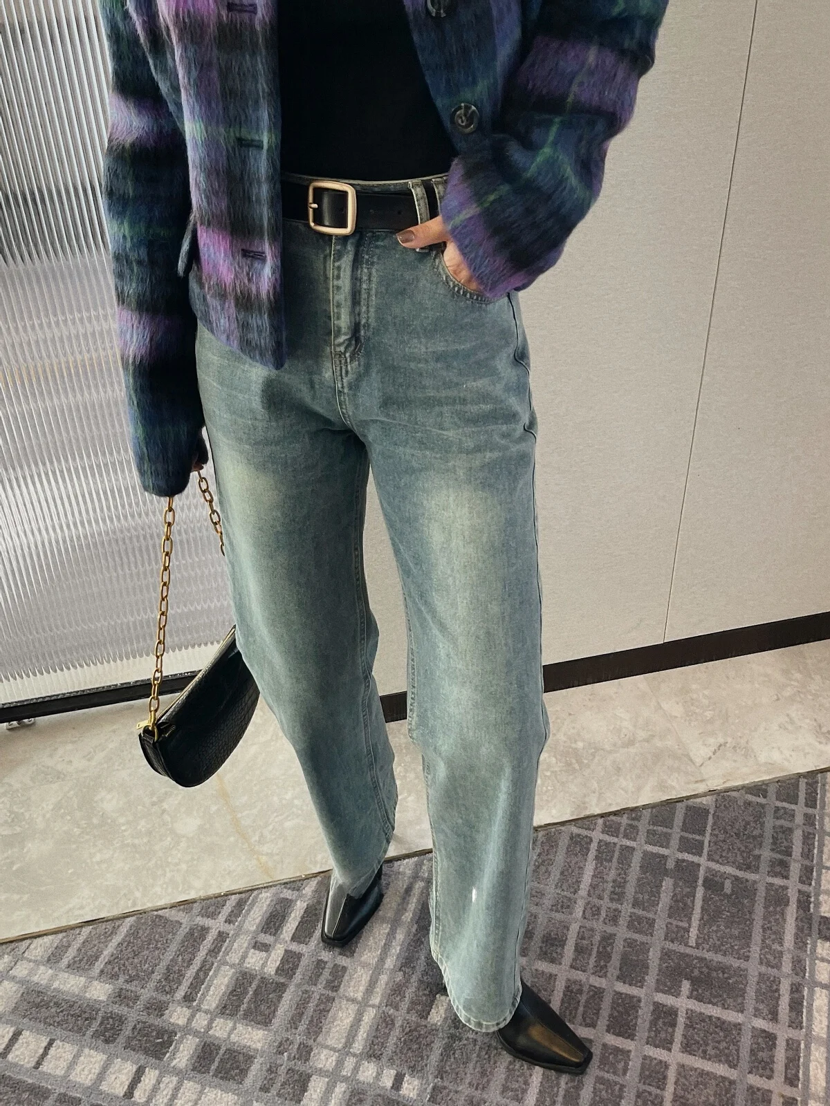 

High Waist Straight Leg Denim Jeans Women's Loose Fit Long Pants Slimming Casual Korean Sle Autumn Winter New Arrival