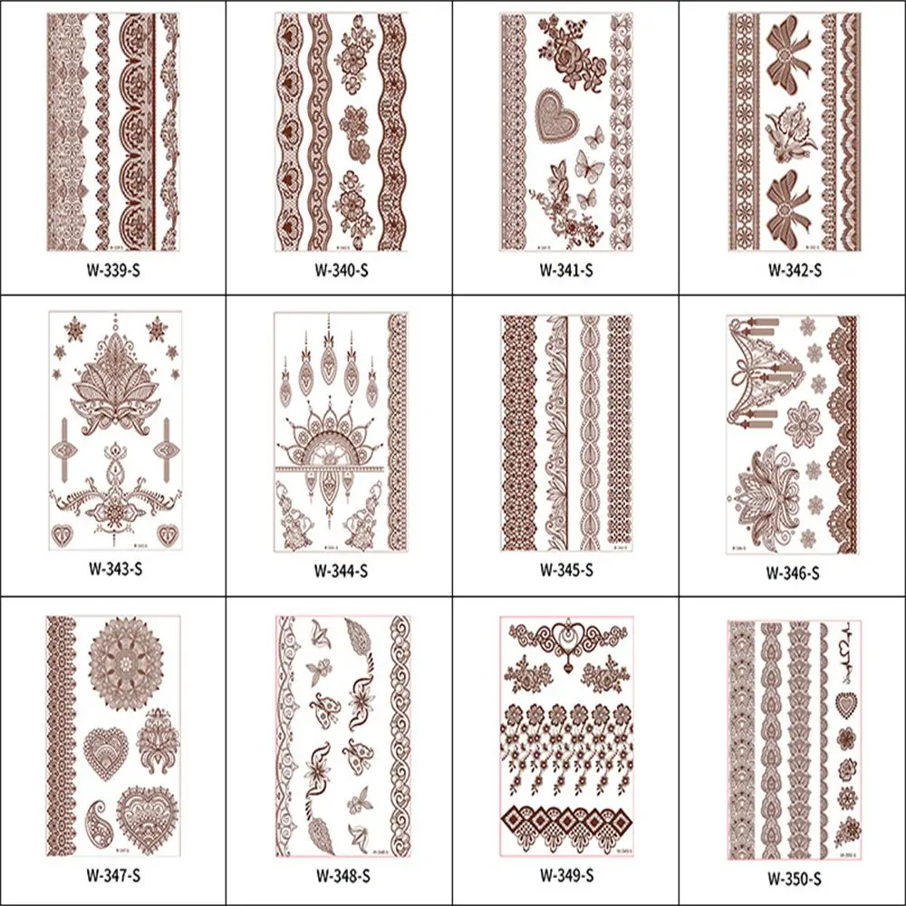 Lasting Art Finger Red Brown Herb Fake Tatto Body Stickers Temporary Tattoos Tattoos Stickers