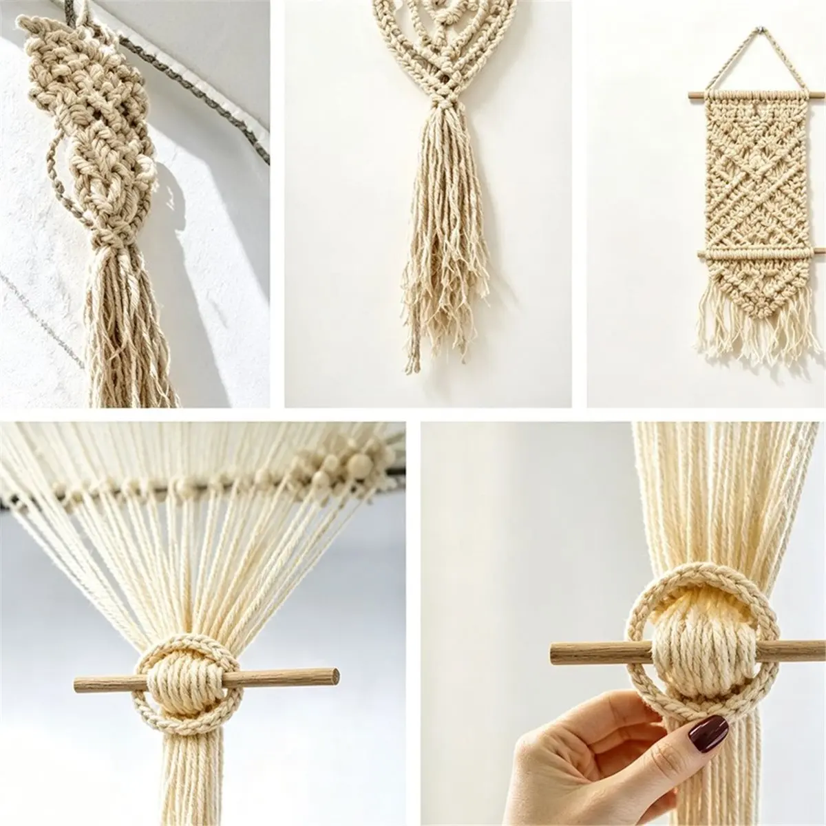 2026 New Tool Macrame Kit for Beginners 227pcs, 3mm Cotton Cord , Wall Hanging & Plant Hanger DIY Craft Kit for Adults