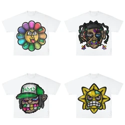 Y2K Streetwear Big Head Cartoon Print Graphic T-shirts Oversized Women Casual Loose Harajuku Short Sleeve 2000s Clothes