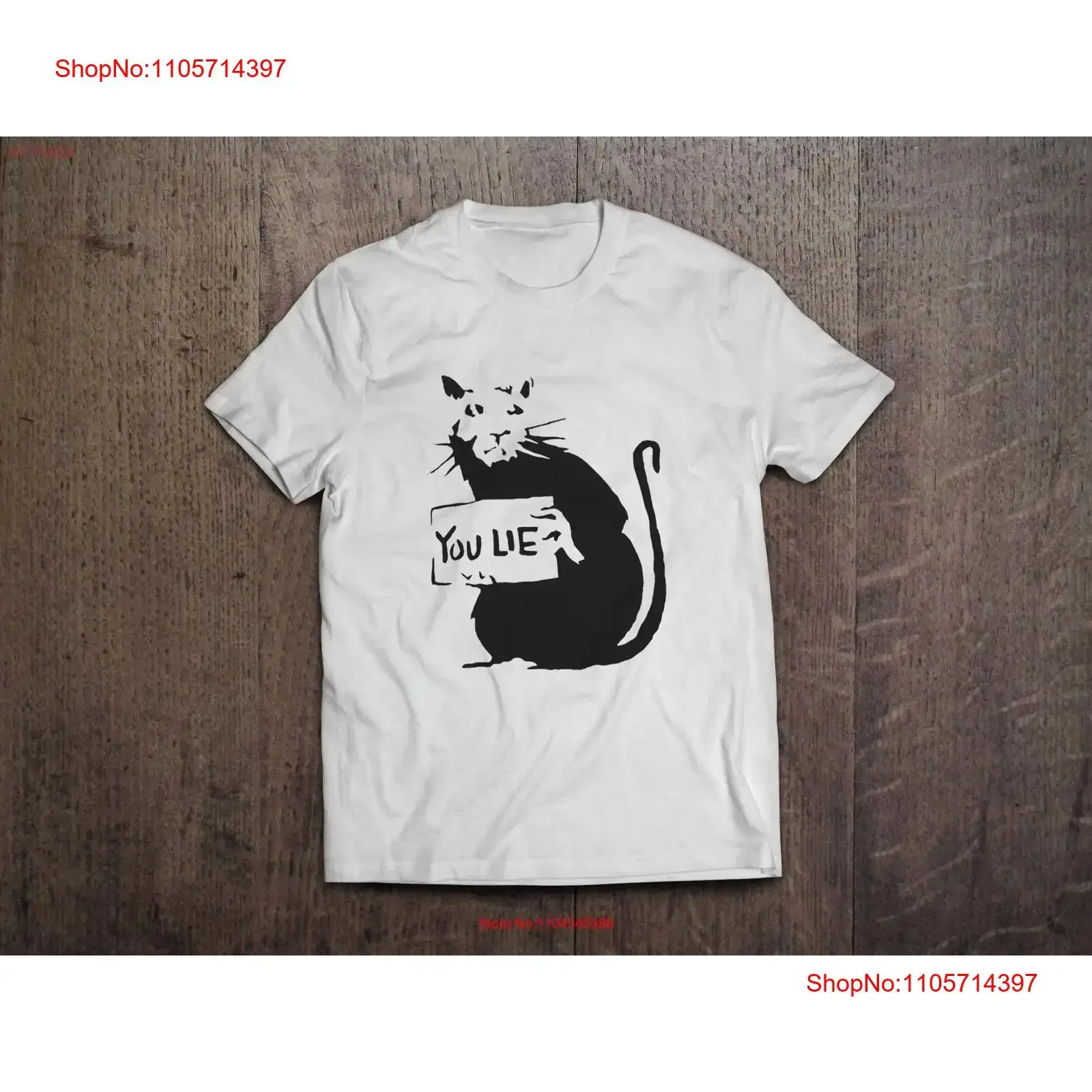 Graffiti Street Art Banksy You Lie Rat Heavyweight cotton unisex T Shirt with print tee top vintage Washed Soft Versatile