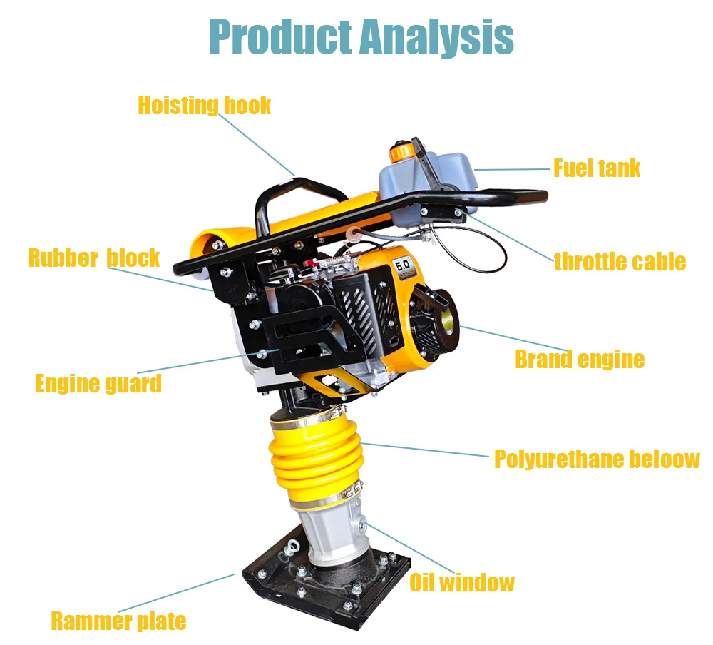 Machine compacteur de pilon de bourrage de construction RM80