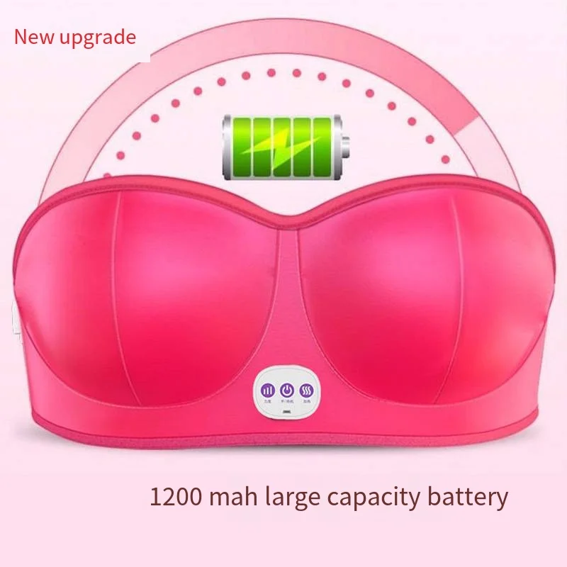 Hot selling breast massager wireless charging vibration hot compress breast augmentation shaping beauty bra