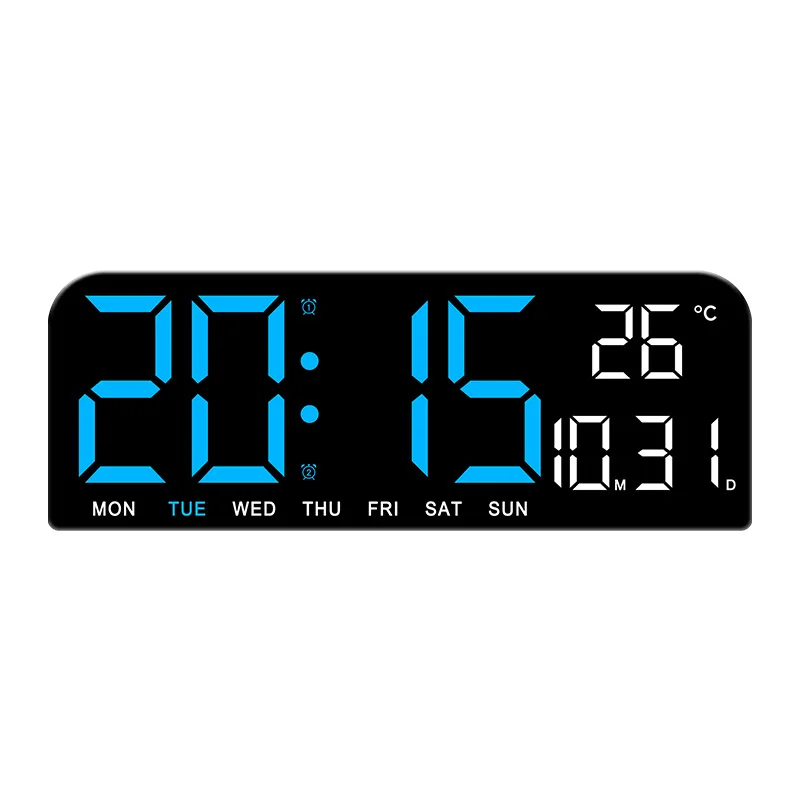 Digital LED Alarm Clock 9 Inch Multifunctional with Week and Timing Display