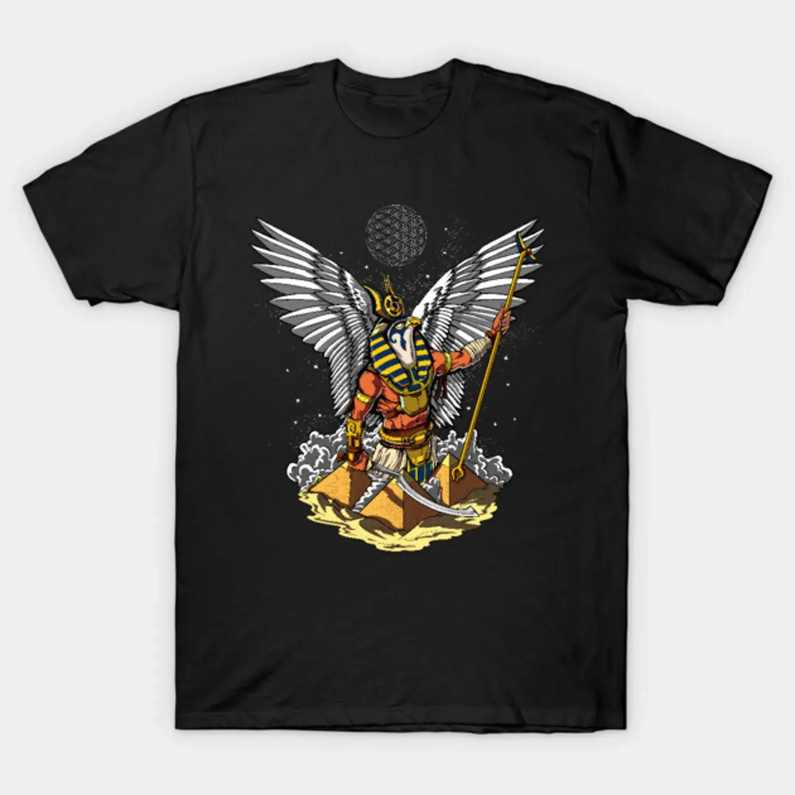 Egyptian God Horus T Shirt vintage Washed Breathable Stylish Soft streetwear Slightly Top For Everyday Wear Comfortable