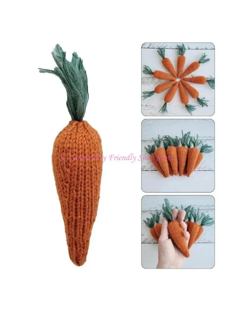 

85AE Woven Carrot Photo Props Birthday Party Supplies Baby Photography Props Infant Baby Photo Studio Accessories