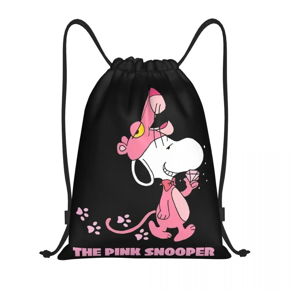 Personalizado s-snoopys o snooper rosa cordão mochila sacos das mulheres dos homens leve ginásio esportes sacos para yoga