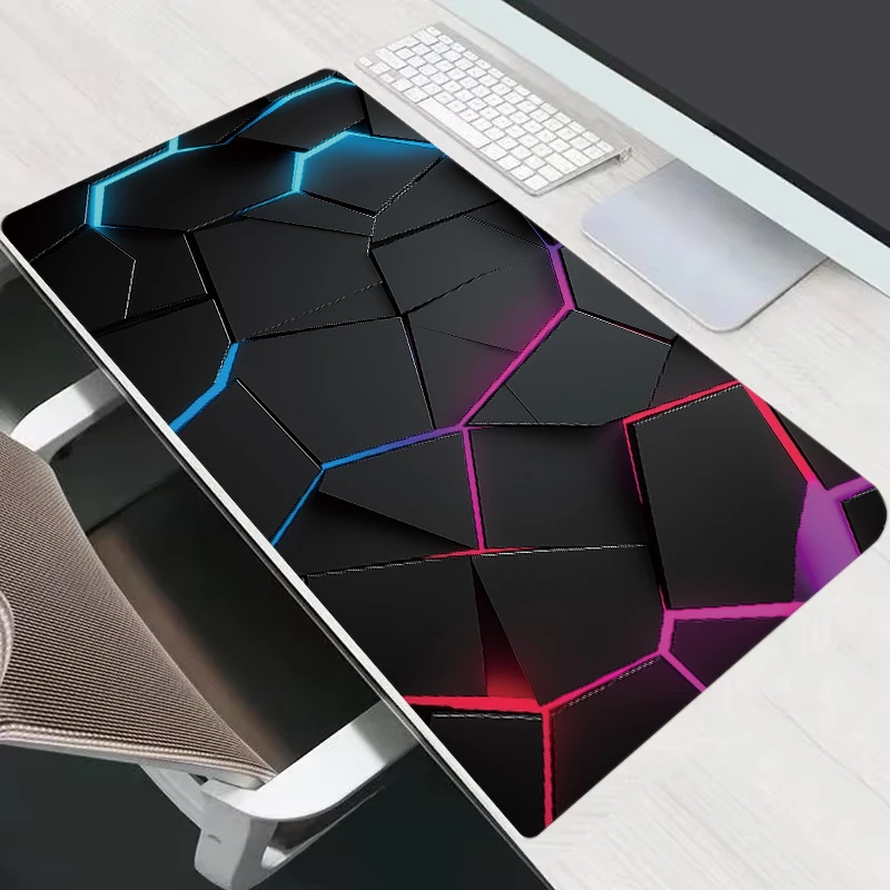 Neon Fragments Design Mouse Pad Large Computer Office Game Table Mats XXL Rubber Anti-slip PC Gaming Keyboard Mat Long Desk Pads