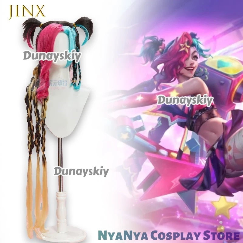 

Розовый Синий Шиньон Для Аниме Игровой Персонаж Jinx Валентина Косплей Парик Ролевая Игра Deying Hair Day Jinxx Косплей Бесплатная Кепка Косплей