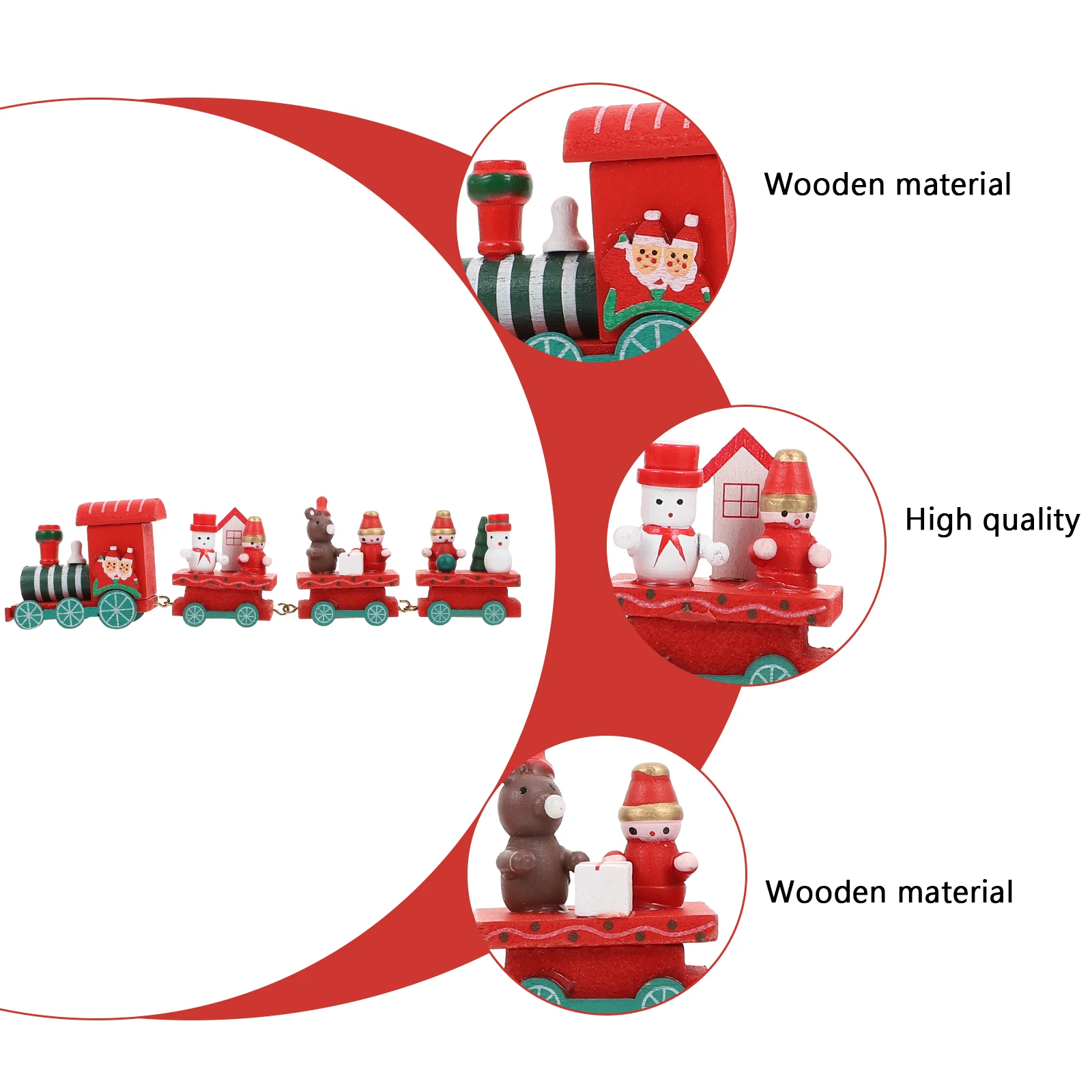 Train en bois, Mini ornements de noël, fournitures de jouets détachables, décor artisanal pour tout-petits