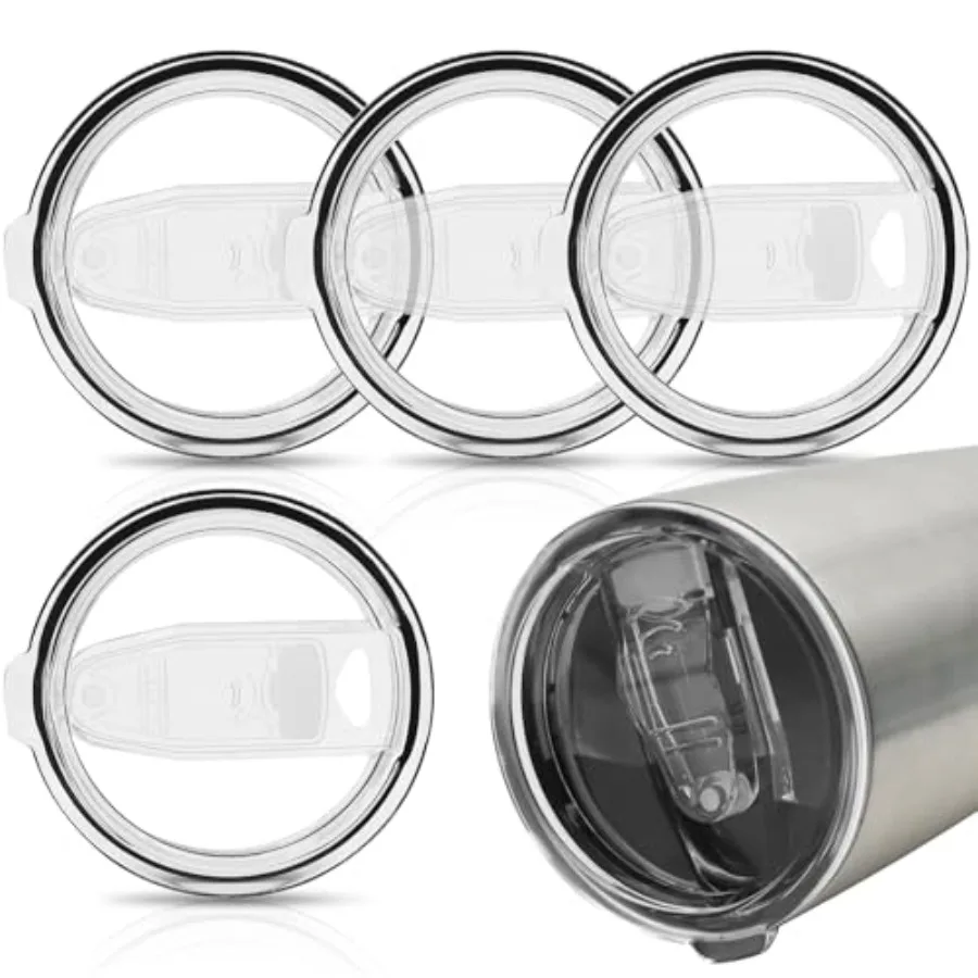 

4 Pcs 20 oz Tumbler Lids Tumbler Replacement Lids Replacement Spill Proof Splash Resistant Slider for 3.11 Ih Cup Mouth Tumbler