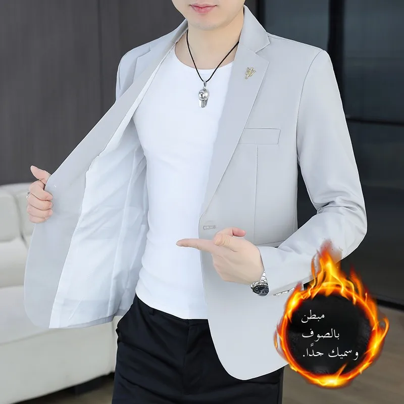 

Мужской тонкий осенне-зимний костюм на подкладке Fce, приталенный костюм Sli Briti Sle, универсальный однобортный топ