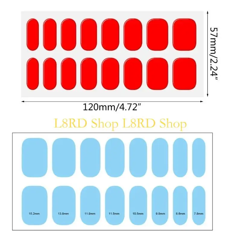 L8RD 16Pcs Wraps Polish Strips Adhesive Polish Sticker Gel Strips