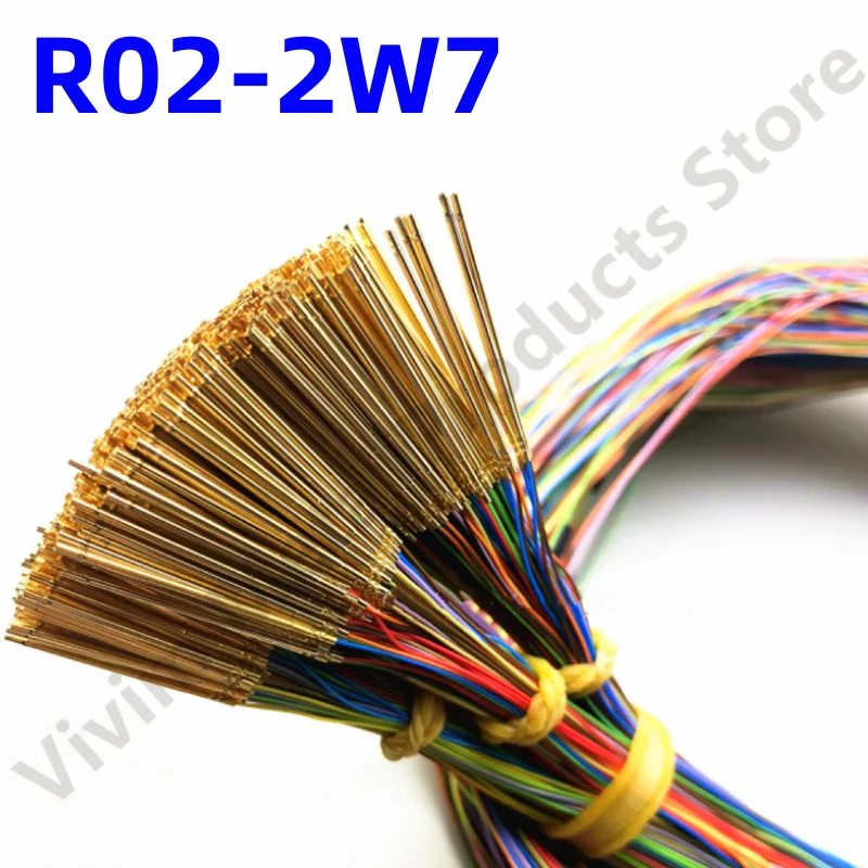 

Socket R02-2W7 Length 23.3mm Dia 0.86mmSpring Test Probe Test Pin Receptacle PCB Pogo Pin Pre-wired With 30AWG Wire 700mm