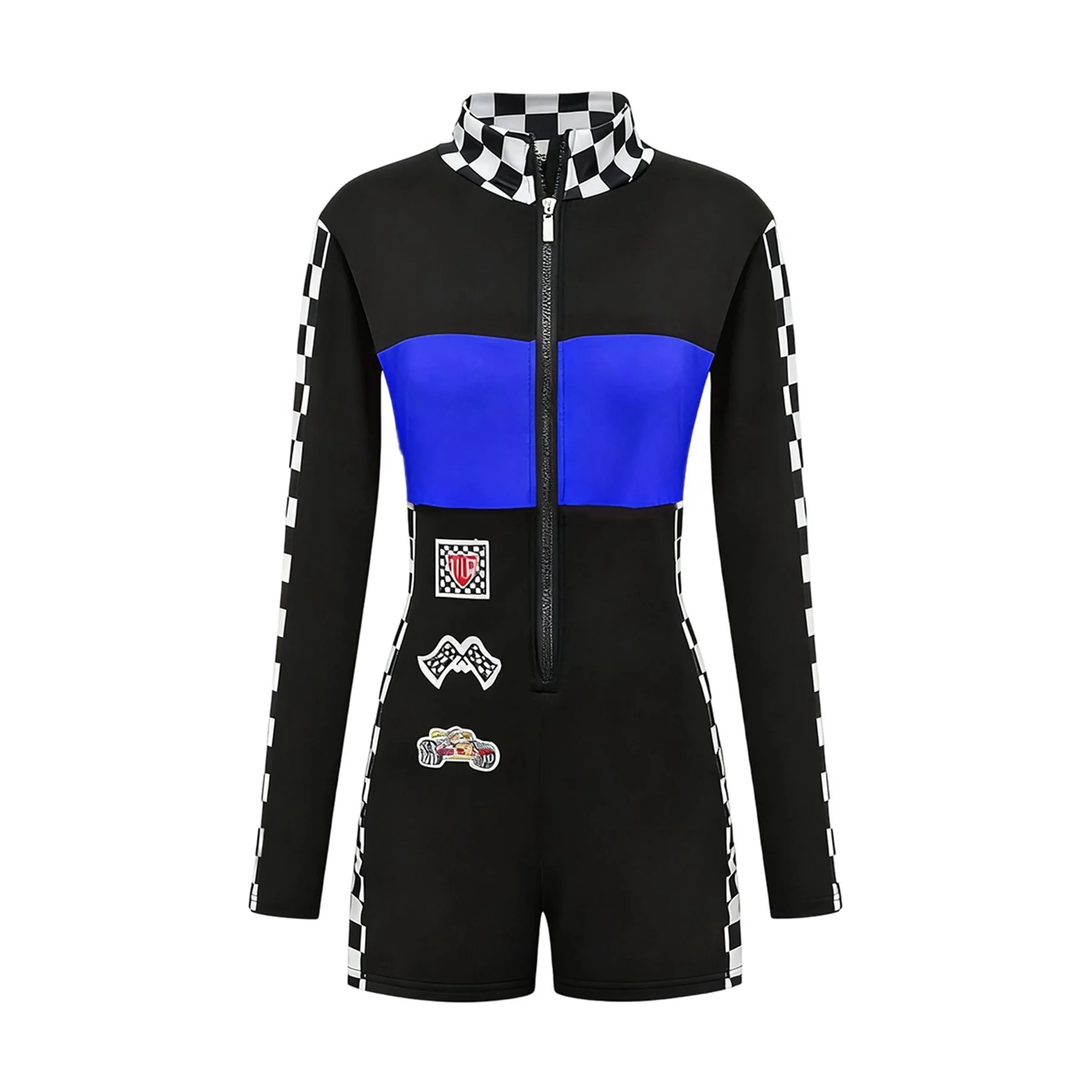 Damen Racer Cosplay Kostüm Mode Sexy Racing Queen Cosplay Uniform Anzug Einteiliger Trainings-Rennanzug Halloween-Kostüm – Detail 6