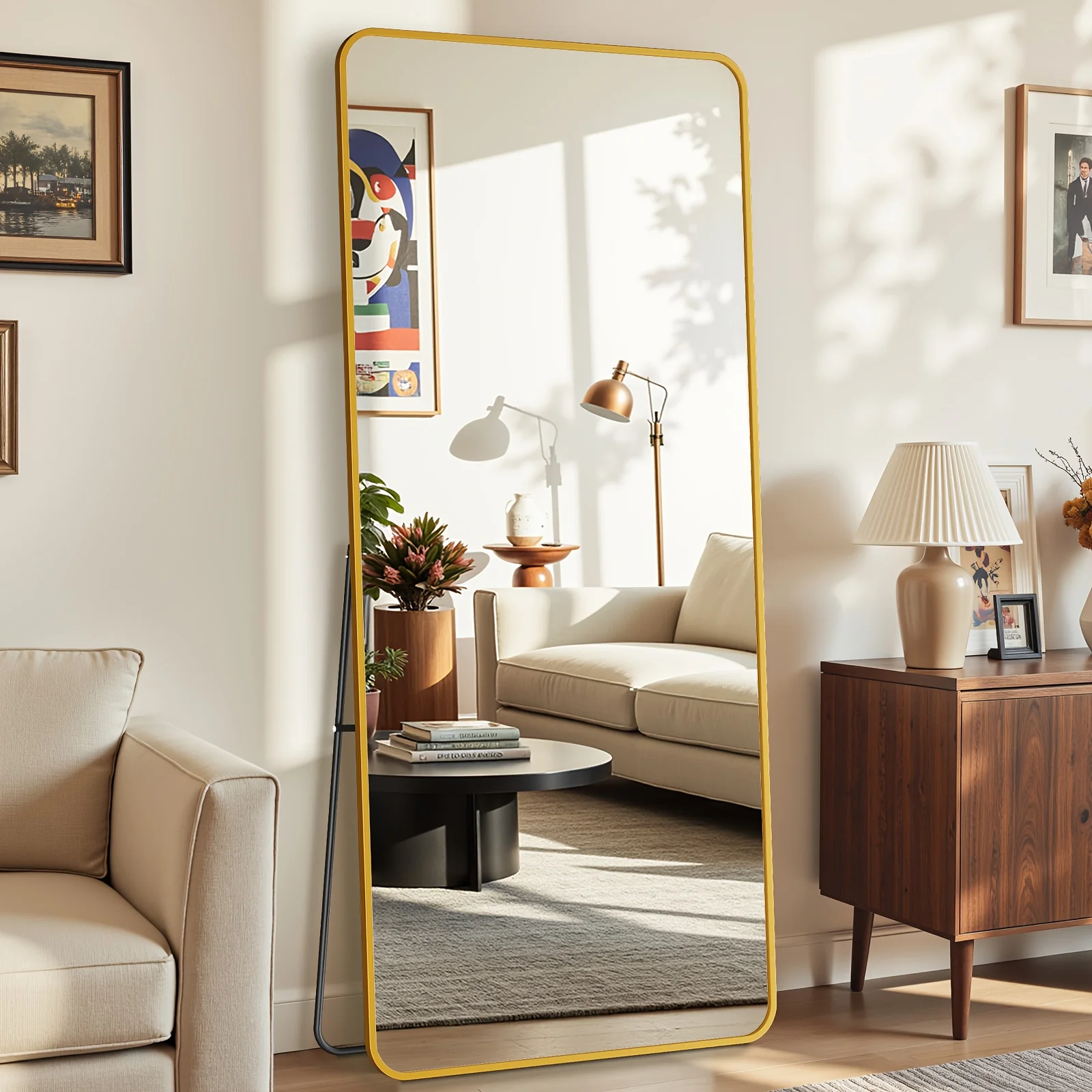 

Full Length Mirror 60"x20" Square Full-length Mirror Full Body Mirror, Floor Mirrors with Stand Body Mirrors Standing Hanging