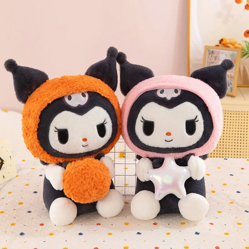 

Sanrio Kawaii Kuromi плюшевая игрушка кукла звезда обнимающая костюм Куроми кукла подушка чучело животное детский подарок на день рождения оптовая продажа