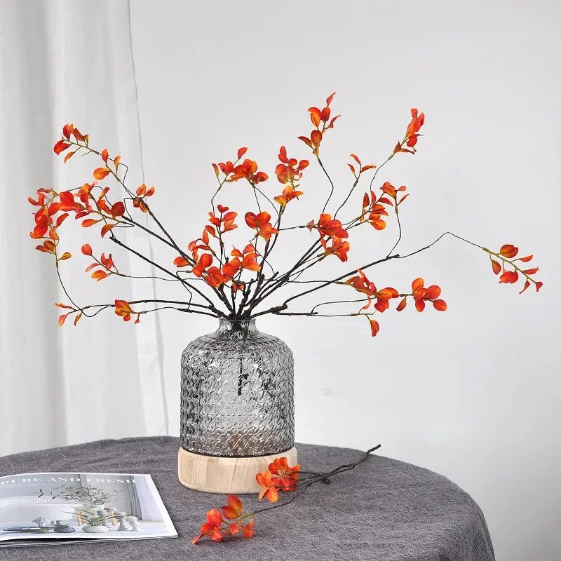 57cm Red Leaf Artificial Flower Wedding Home Decoration Simulation Flower Fake Vase Flower Arrangement