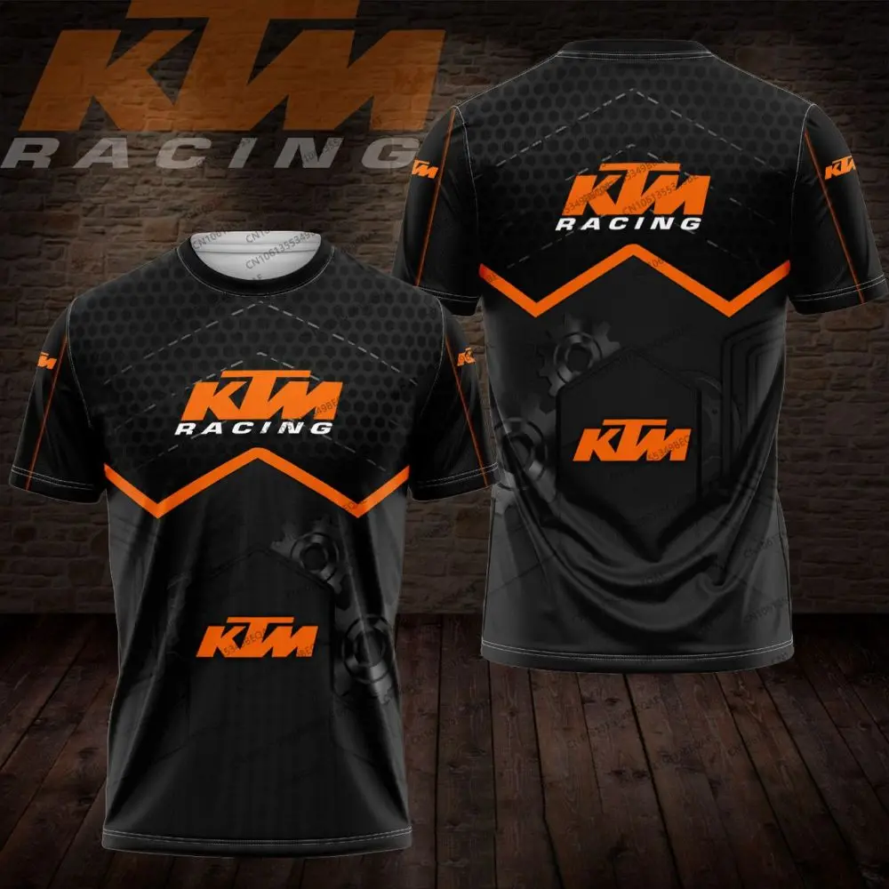 

Футболка KTM для гонок на мотоциклах, лето 2025, мужская и женская молодежная футболка с коротким рукавом, спортивный топ большого размера, модная дышащая одежда