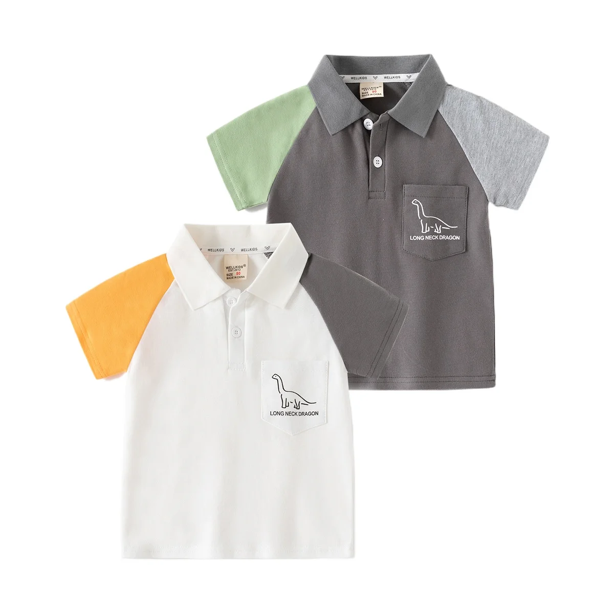 Cute Dinosaur Toddler Boys Polo T-shirts Kids Tops Tees Summer Children's Clothes