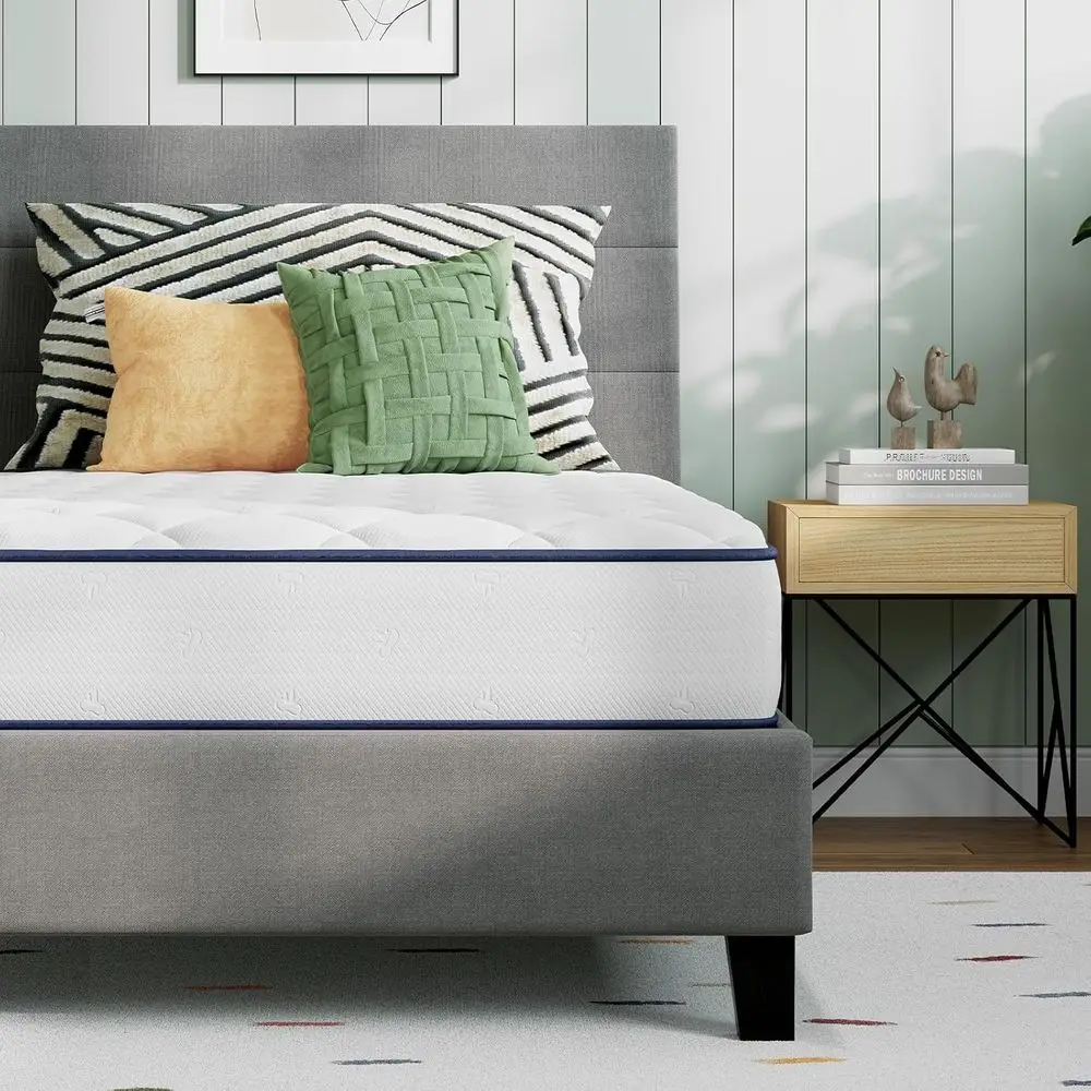 

Матрас Twin Size 6 дюймов, гибридный (пружинный и поролоновый), средней жесткости, с сертифицированным поролоном, прочной поддержкой, экологичной упаковкой