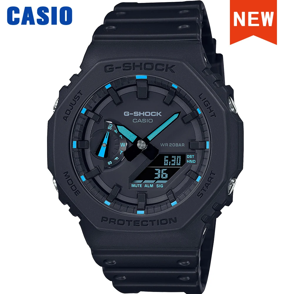 Casio – montre numérique pour hommes, résistance à l\'eau, Double affichage, électronique, mouvement octogonal, nouveau produit