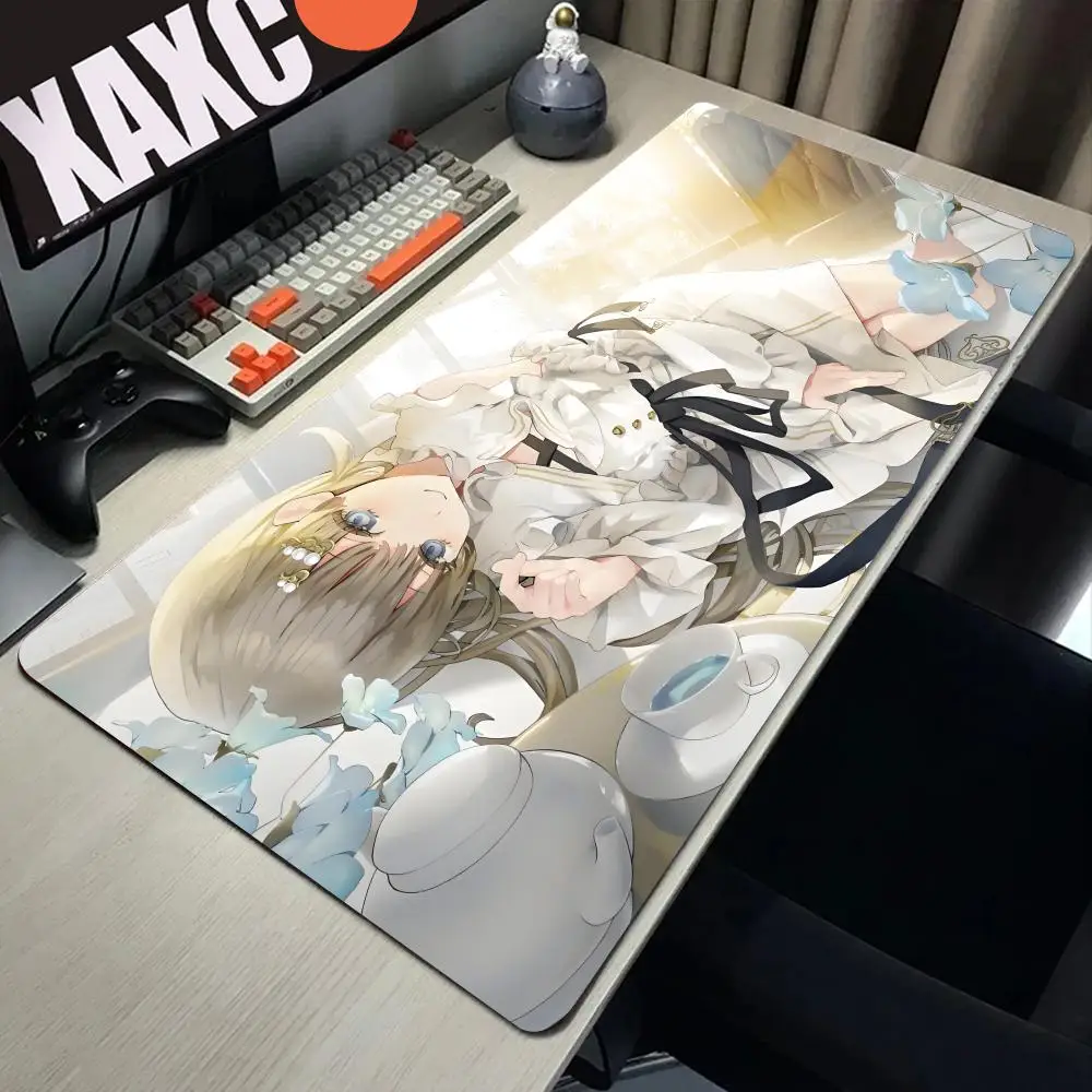 Large Speed 90x40cm Virtual Streamer Girl Gaming Mouse Pad Non Slip Rubber Stitched Edge Oversized Desk Mat For PC Gamer
